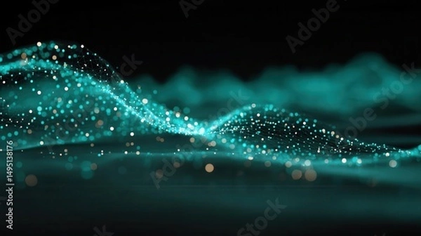 Obraz Abstract teal and gold particle design