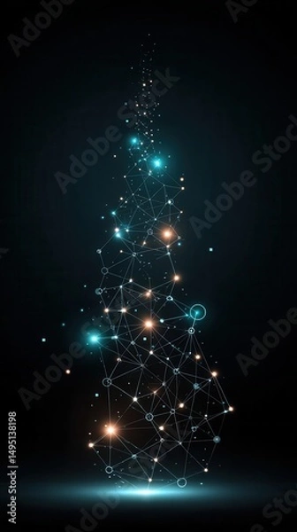 Obraz Abstract glowing digital tree design