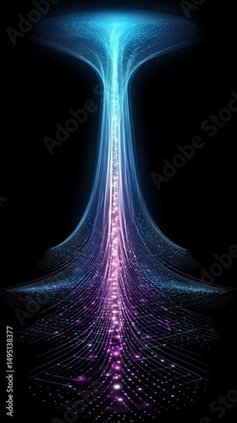 Obraz Abstract glowing digital structure