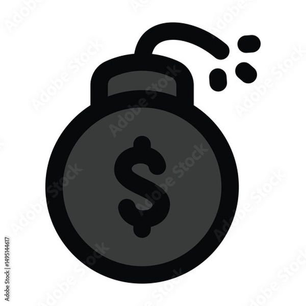 Fototapeta Simple Debt colorful icon. The icon can be used for websites, print templates, presentation templates, illustrations, etc	
