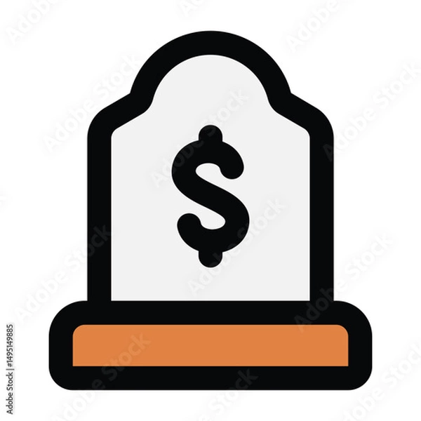 Fototapeta Simple Grave colorful icon. The icon can be used for websites, print templates, presentation templates, illustrations, etc	