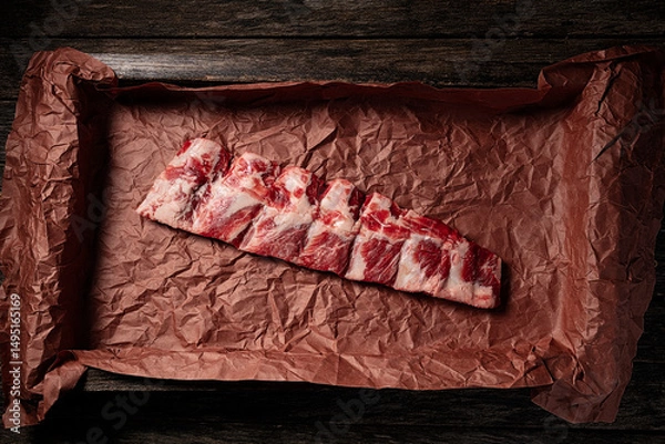 Obraz Raw Beef Ribs from the butcher