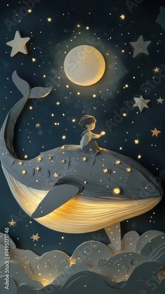 Obraz boy with whale