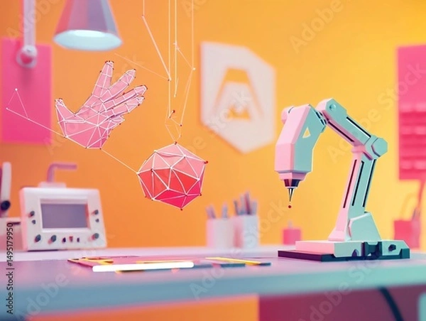Obraz Robotic 3D Hand Design