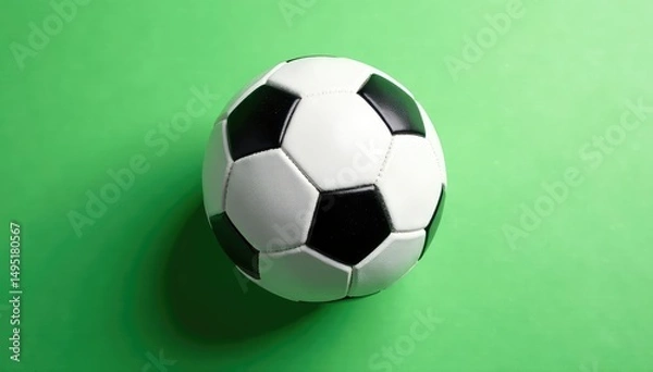 Fototapeta Overhead view of pristine white football, pure white backdrop, game day, sports