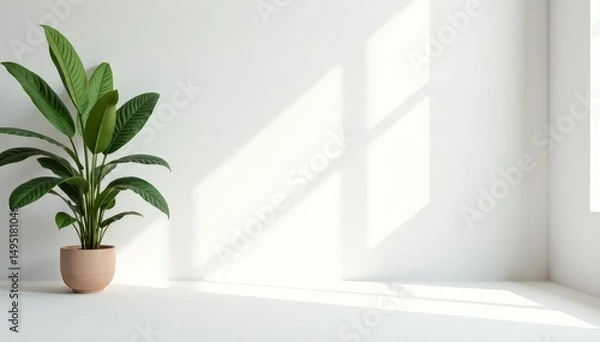 Fototapeta Pure white minimalist backdrop, ideal for product showcasing, backdrop, product