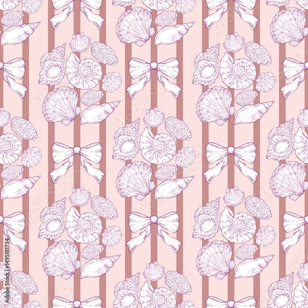Fototapeta seamless pattern with shell