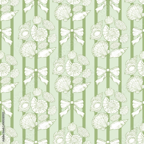 Fototapeta seamless pattern with shell
