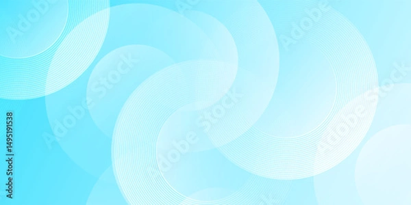 Fototapeta Abstract Light Blue Background With Circular Gradient Patterns and Overlapping Shapes. Modern trendy design