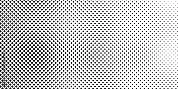 Fototapeta Abstract dotted halftone gradient texture. Vanishing polka dot background. Repeating dots gradation illustration abstract simple art