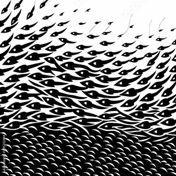 Fototapeta abstract schools of fish vector illustration design 