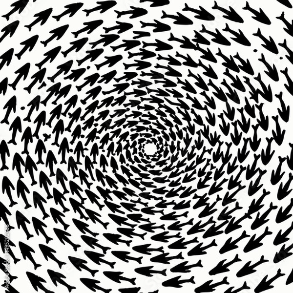 Fototapeta abstract schools of fish vector illustration design 