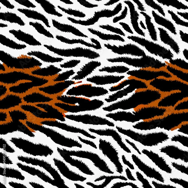 Obraz tiger fur texture vector design illustration 
