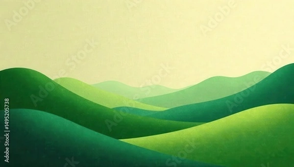 Obraz Textured green and beige abstract landscape Harmonious earth tones , organic, art, sustainable