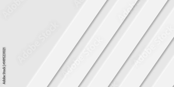 Obraz Grey white abstract background paper shine and layer element vector for presentation design. Vector white horizontal template for business banner, formal invitation backdrop, luxury modern .