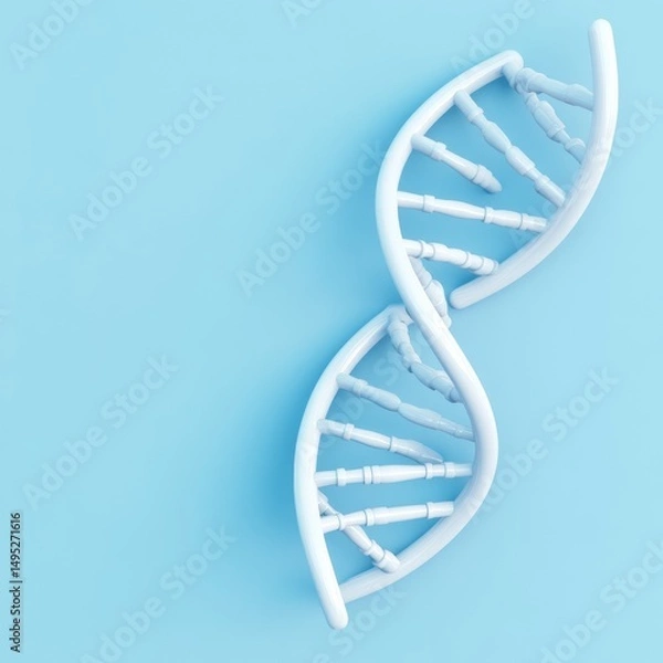 Fototapeta White DNA Strand on Blue Background, Science , Genome