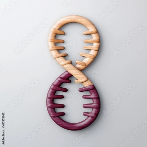 Fototapeta Wood Grain DNA Model Twisting Concept Art, genetics , science