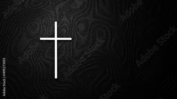 Obraz The cross on dark background . 3d render illustration