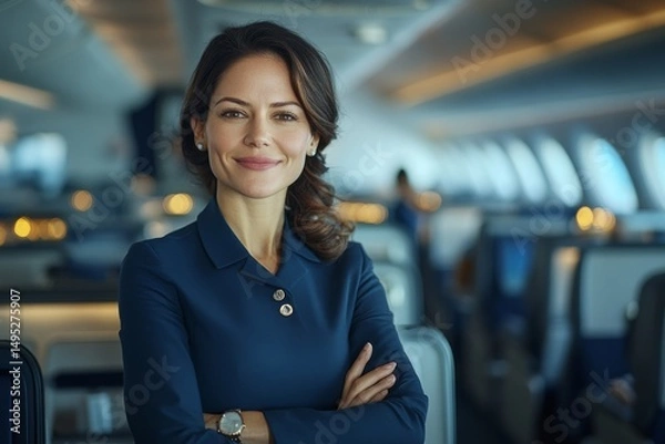 Obraz A professional stewardess. Generative AI