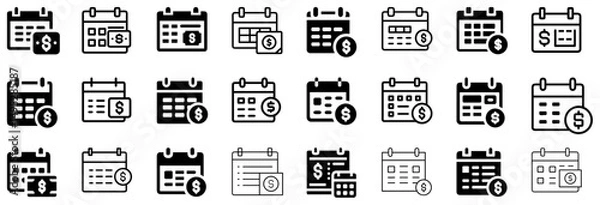 Fototapeta Expense Tracker App Calendar Set – Budget, Finance, Planning:
A set of calendar icons designed for expense tracking apps, ideal for budget planning, finance management, & personal accounting projects.