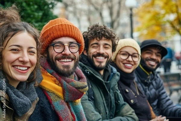 Obraz A diverse friends, cultural bonding. Generative AI