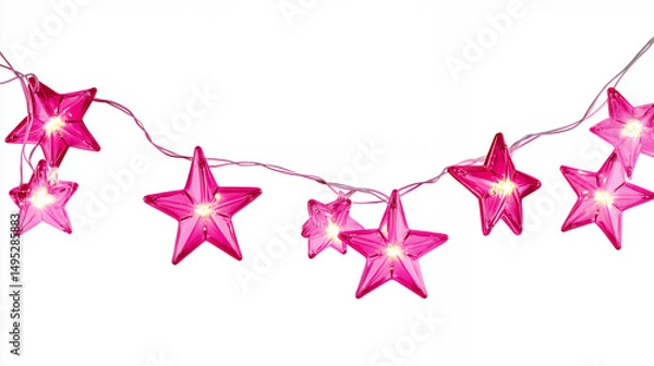 Obraz pink stars on white background