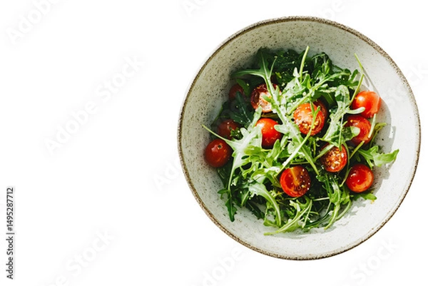 Obraz a bowl of salad with tomatoes and greens