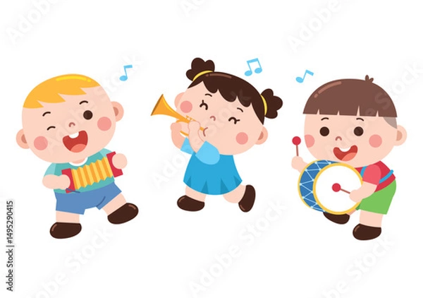 Fototapeta Children Playing Musical Instruments