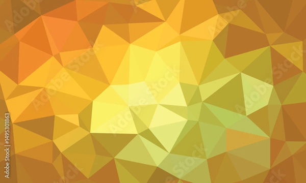 Fototapeta Bright yellow polygonal background, beautiful mosaic vector. Excellent as a background for the production of any printed product, advertising, or other design.