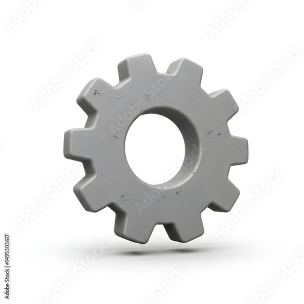 Obraz 3D Model of a Grey Gear Industrial Cogwheel, Mechanical Part, Machine Component