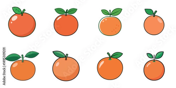 Obraz Multiple orange vector illustrations, outline