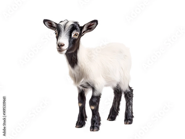Obraz a white and black goat
