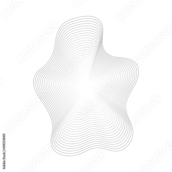 Fototapeta abstract organic flowing wavy stripes circle ring. fluid shapes vector design. blend effect