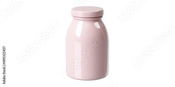 Fototapeta Cute Small 3D Bottle Design for Milk Drink with Rounded Top