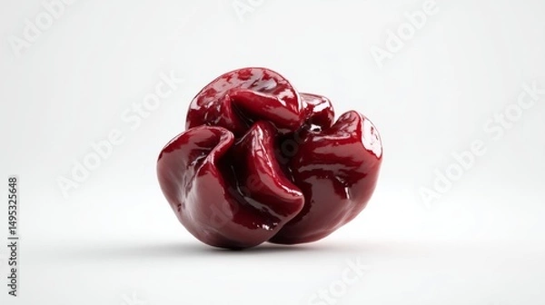 Fototapeta Deep Red Umeboshi in 3D with Organic Curves and Soft Light Effects