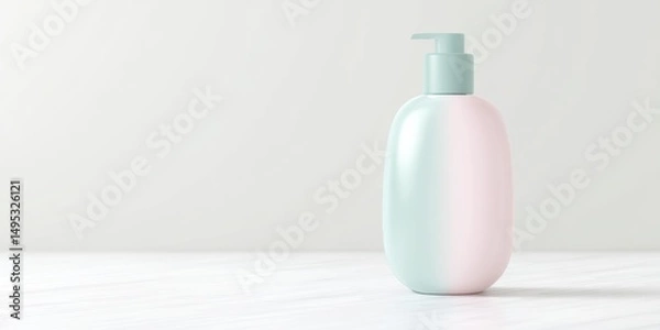 Fototapeta Glossy Cleanser Bottle Mockup in 3D with Soft Curves and Design