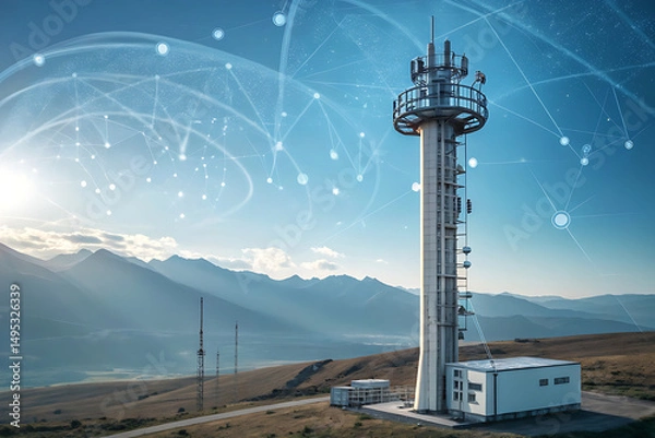 Fototapeta call tower in mountains
