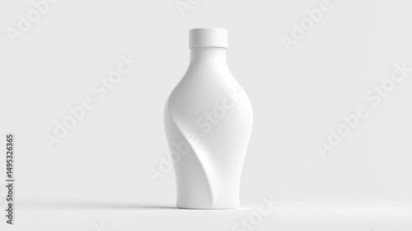 Fototapeta Happy 3D Bottle Design with Exaggerated Curves for Beverage Display