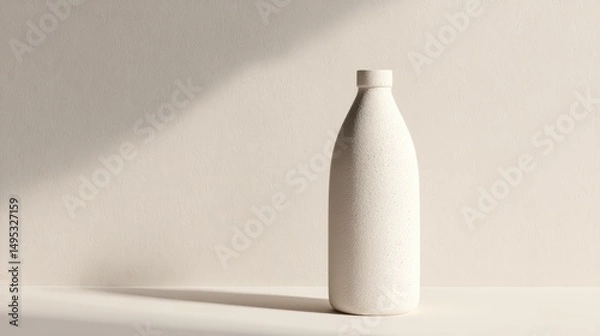 Fototapeta Minimalist Clay Textured Bottle in 3D Style for Modern Spaces