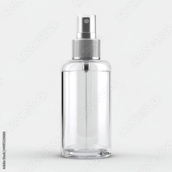 Fototapeta Transparent Plastic Spray Bottle Render with Subtle Design Elements