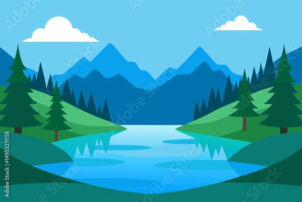 Fototapeta landscape with mountains