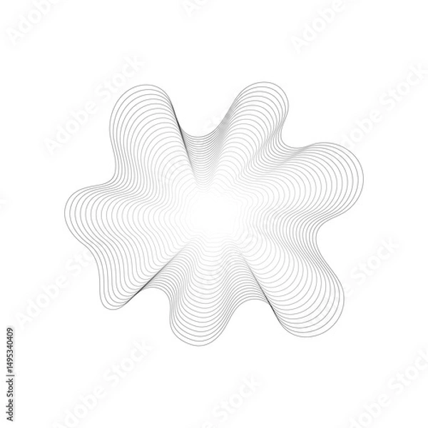 Fototapeta abstract organic flowing waveform circle ring. fluid shapes vector design. blend effect