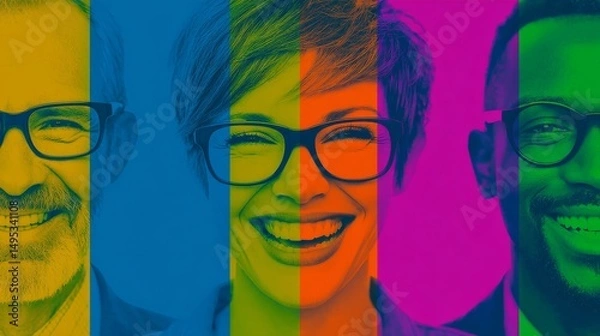 Fototapeta Creating a vibrant and inclusive work environment that celebrates neurodiversity, allowing individuals to express their unique identities and find happiness in their roles