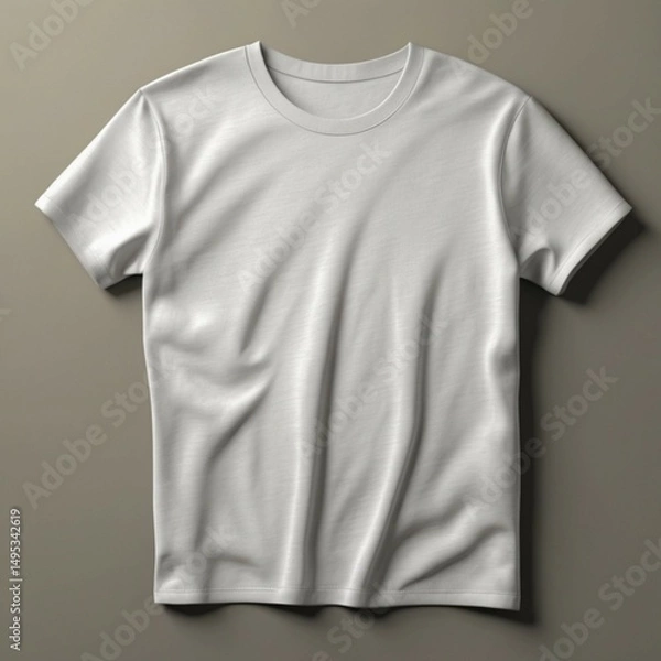 Obraz Plain T-Shirt Mockup on Neutral Background (Front View) 