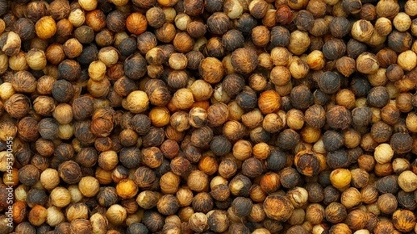 Fototapeta Close-up Texture of Dried Areca Nuts, Betel Nuts, Background