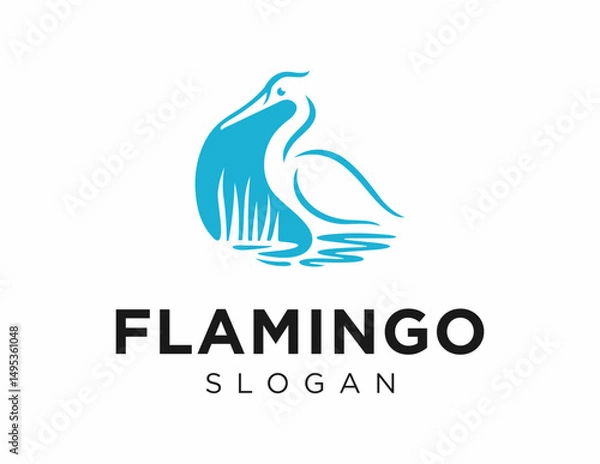 Fototapeta Logo about Flamingo on a white background. created using the CorelDraw application.