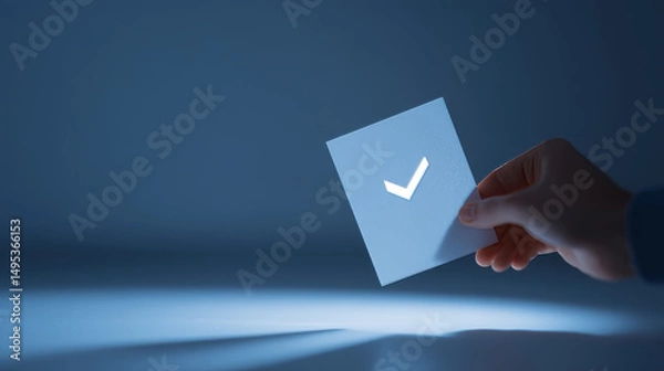 Fototapeta A business person is holding the certification contract documents
