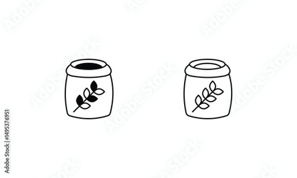 Fototapeta Grains icons set Line and Glyph black vector icon stock illustration