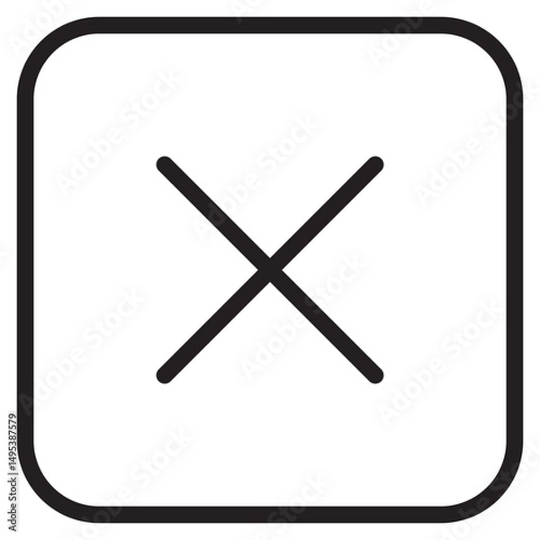 Obraz Cross, close outline icon