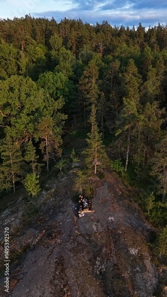 Obraz Aerial sky drone photos over Stockholm's Archipelago and islands, Sweden